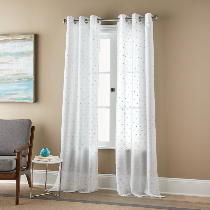 Red Barrel Studio® Wareham Polka Dots Sheer Outdoor Curtain Panels